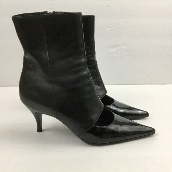 Barbara Bui Peek a Boo Cutout Black Booties Short Boots Heeled Women's 36 - Picture 2 of 8